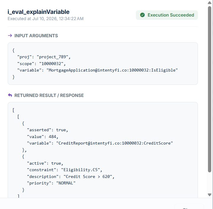 Conformant execution tracing and audit logs in Intentyfi Studio